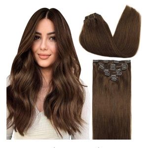 Chocolate Brown - Classic Clip in Hair Extensions 100% Remy Human Hair